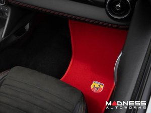 FIAT 124 Floor Mats - Red Carpet w/ ABARTH Crest